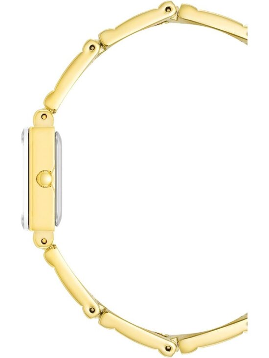 Anne Klein Womens Gold Tone Analog Japanese Quartz Fashion Bracelet Square Watch